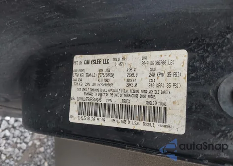 2008 Dodge Ram 1500 Slt from USA, damaged, VIN 1D7HU18268S540106